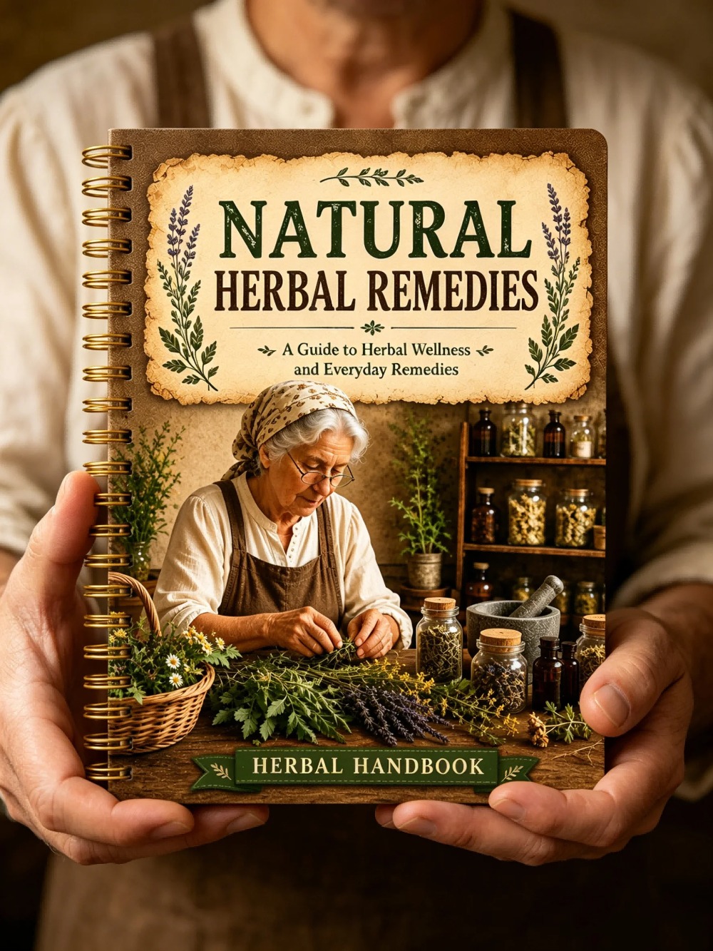 천연 허브 요법 레시피를 기록하기에 완벽한 빈티지 디자 - Natural Herbal Wellness 리뷰 및 가격