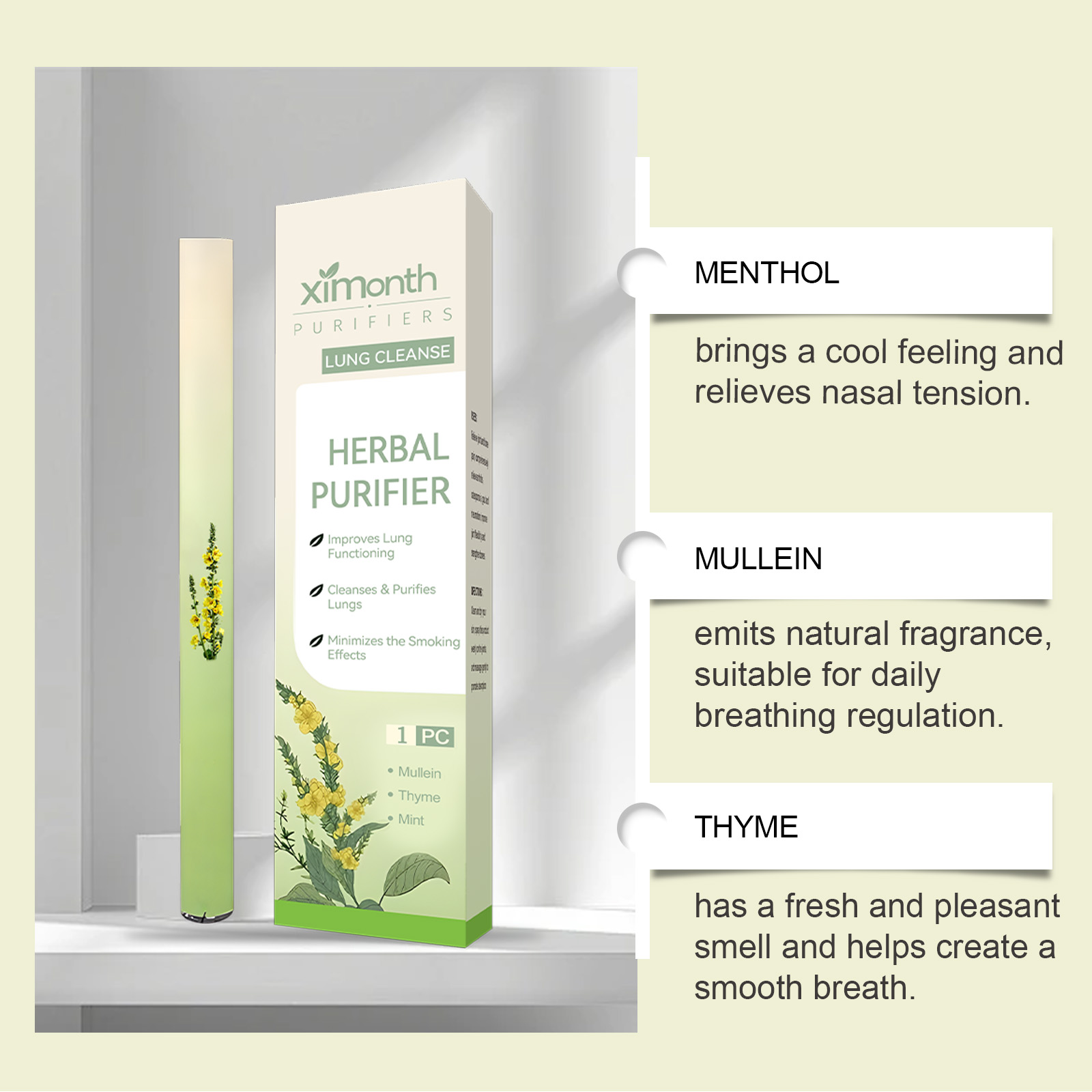 천연 허브 호흡 스틱 상쾌한 숨결 지원 아로마테라피 흡 - Natural Herbal Wellness 리뷰 및 가격