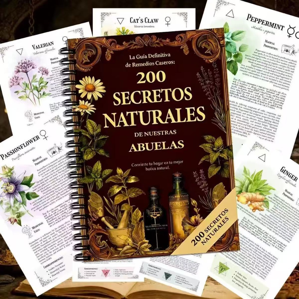200가지 자연의 비밀 A5 스페인어 허브 치료법 가이 - Natural Herbal Wellness 리뷰 및 가격