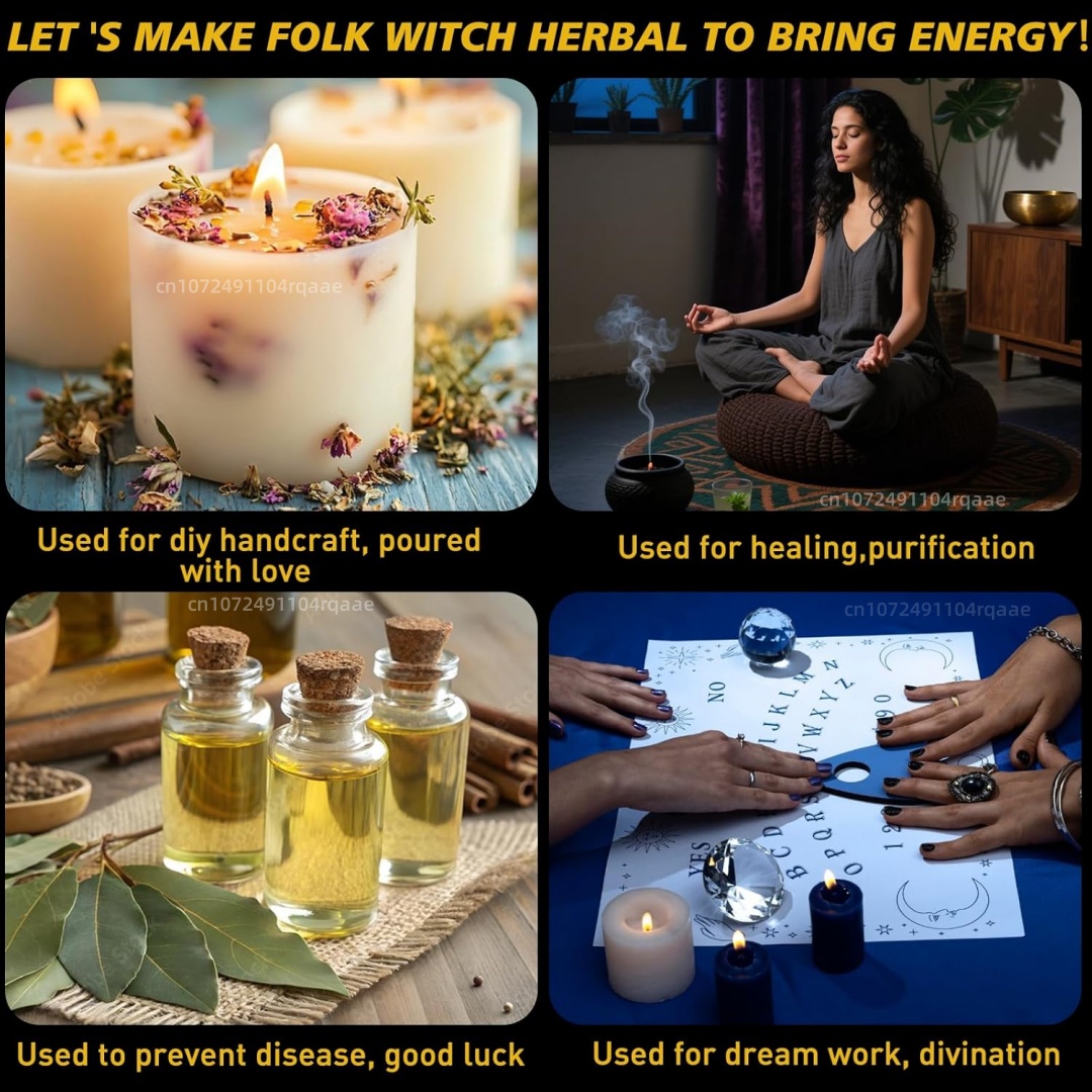 고품질 초보자용 천연 건조 꽃 위카, 위카 의식, 마법 - Healing Wellness 리뷰 및 가격